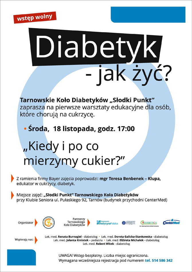 Diabetyk - jak y? Rusza druga edycja spotka w Tarnowie